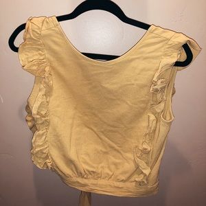 Cropped ruffle tank